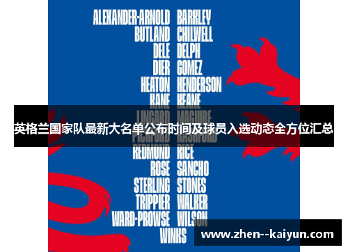 英格兰国家队最新大名单公布时间及球员入选动态全方位汇总 英格兰国家队最新大名单公布时间及球员入选动态全方位汇总