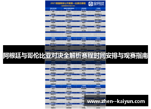 阿根廷与哥伦比亚对决全解析赛程时间安排与观赛指南