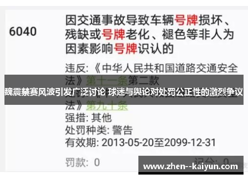 魏震禁赛风波引发广泛讨论 球迷与舆论对处罚公正性的激烈争议